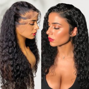 13x4 Transparent Lace Frontal Wig Deep Wave Human Virgin Hair 180% Density