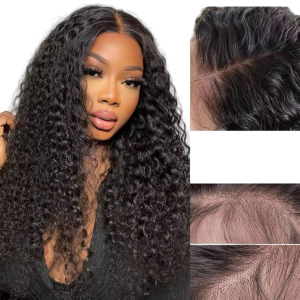 13x4 Transparent Lace Frontal Wig Curly Human Virgin Hair 180% Density