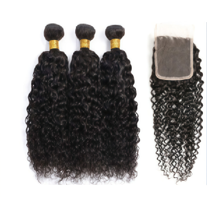 Burmese Hair 3 Bundles With Closure Curly Human Hair