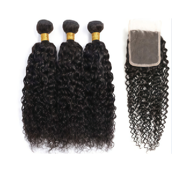 Burmese Hair 3 Bundles With Closure Curly Human Hair