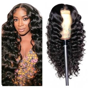 13x4 Transparent Lace Frontal Wig Loose Wave Human Virgin Hair 180% Density