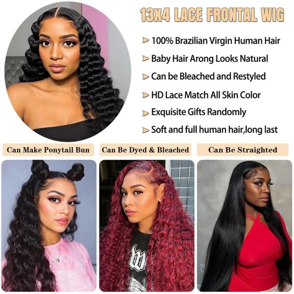 13x4 Transparent Lace Frontal Wig Loose Wave Human Virgin Hair 180% Density - Image 3