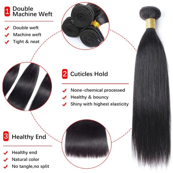 3 Bundles Straight  Human Raw Hair - Image 2