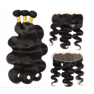 Burmese Hair 3 Bundles With Frontal Body Wave Human Virgin Hair
