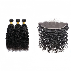 Burmese Hair 3 Bundles With Frontal Curly Human Virgin Hair
