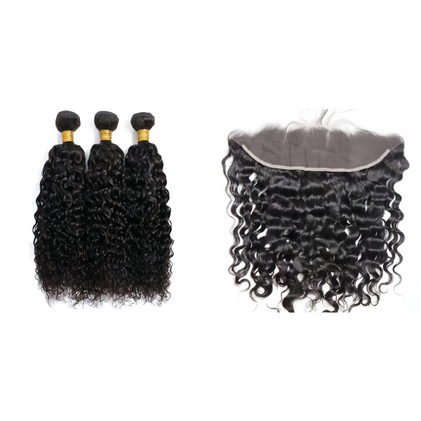 Burmese Hair 3 Bundles With Frontal Curly Human Virgin Hair